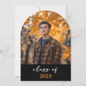 Moderne Orange Typografy Arch Grad Ankündigung (Rückseite)