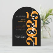 Moderne Orange Typografy Arch Grad Ankündigung (Stehend Vorderseite)