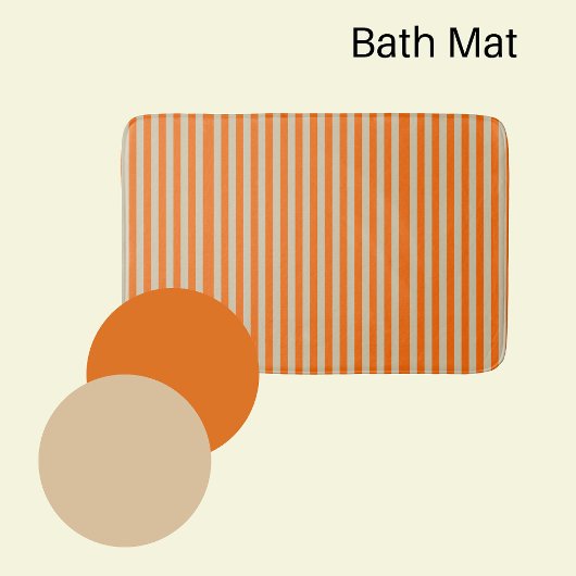 Moderne, orange und beige gestreift badematte