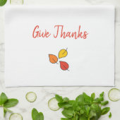 Moderne Orange- und Gold-Blätter danken Geschirrtuch (Gefaltet)