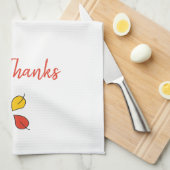 Moderne Orange- und Gold-Blätter danken Geschirrtuch (Viertel Falte)