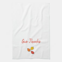 Moderne Orange- und Gold-Blätter danken Geschirrtuch