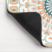 Moderne Orange und Grüne Mandala-Muster Mousepad (Ecke)