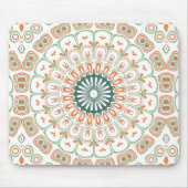 Moderne Orange und Grüne Mandala-Muster Mousepad (Vorne)