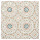 Moderne Orange und Grüne Mandala-Muster Stoff (Muster)