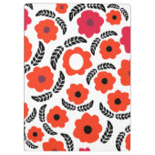 Moderne Orange und Rote Flora Personalisiert Klemmbrett (Rückseite)