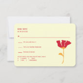 Moderne Orange und Rote Hochzeit RSVP Karte (Vorderseite)