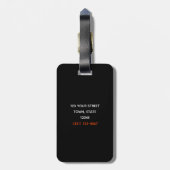 Moderne Orange- und Schwarz-Monogramm Gepäckanhänger (Rückseite vertikal)