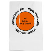 Moderne Orange und Schwarze Typografie Happy Hallo Mittlere Geschenktüte (Rückseite)