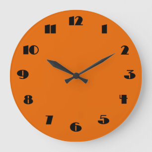 Moderne orange und schwarze Wall-Uhr Große Wanduhr