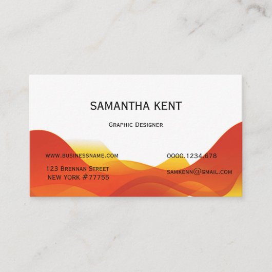 Moderne, orange und weiß visitenkarte (Vorderseite)