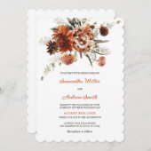 Moderne Orange- und Weißhochzeit Einladung (Vorne/Hinten)