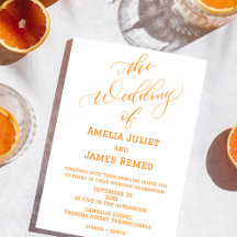 Moderne Orange und White Simple Wedding