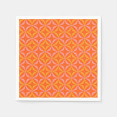 Moderne Orange- und Yellow Retro-Muster Serviette (Vorderseite)
