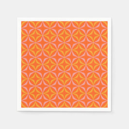 Moderne Orange- und Yellow Retro-Muster Serviette