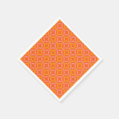 Moderne Orange- und Yellow Retro-Muster Serviette (Ecke)