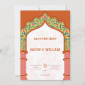 Moderne Orange Wedding Einladung (Vorderseite)