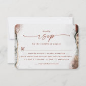 Moderne Orange Wedding Meal Choice RSVP Karte (Vorderseite)