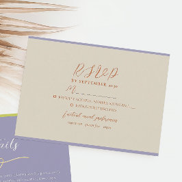Moderne Orange Wedding RSVP Card Karte