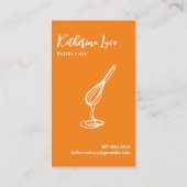 Moderne Orange White Baking Utensil Visitenkarte (Rückseite)