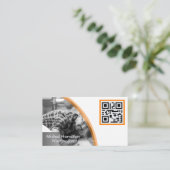 Moderne Orange Woodworker Business Card Visitenkarte (Stehend Vorderseite)