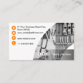 Moderne Orange Woodworker Business Card Visitenkarte (Rückseite)