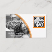 Moderne Orange Woodworker Business Card Visitenkarte (Vorderseite)