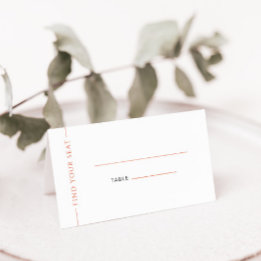 Moderne Orangefaltete Platzkarte