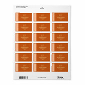 Moderne Orangefarbene Abschluss-Adresse Adressaufkleber (Vorne)