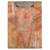Moderne orangefarbene Blütendrucke auf gestreiftem Klemmbrett (Vorderseite)