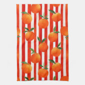 Moderne orangefarbene Früchte Geschirrtuch (Vertikal)