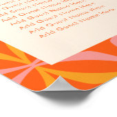 Moderne orangefarbene, geometrische Sitztabelle Poster (Ecke)