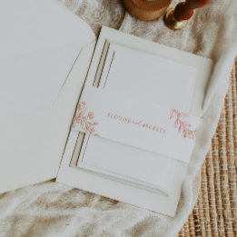 Moderne orangefarbene Hochzeit mit einladender Bün Einladungsbanderole