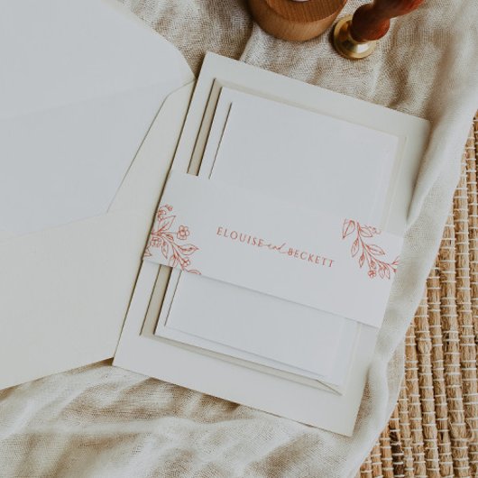 Moderne orangefarbene Hochzeit mit einladender Bün Einladungsbanderole