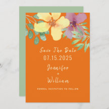 Moderne Orangefarbene Hochzeit