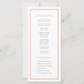 Moderne orangefarbene Hochzeitskarte (Rückseite)