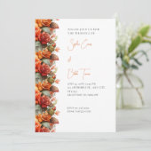 Moderne orangefarbene Rose fallen White Wedding Einladung (Stehend Vorderseite)