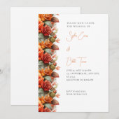 Moderne orangefarbene Rose fallen White Wedding Einladung (Vorne/Hinten)