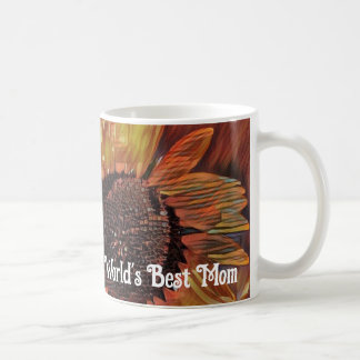 Moderne Orangefarbene Sonnenblumen Art Muttertag F Kaffeetasse