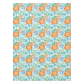 Moderne Orangefarbene und Aquamarine Kunst Tischdecke (Vorderseite)
