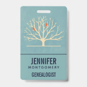 Moderne orangefarbene Vögel in einem großen Baumge Ausweis (Rückseite)