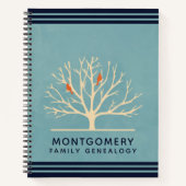 Moderne orangefarbene Vögel in einer großen Baumge Notizblock (Vorderseite)