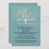 Moderne orangefarbene Vögel in einer großen Wieder Einladung (Vorne/Hinten)