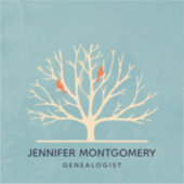 Moderne orangefarbene Vögel in einer großflächigen Aufkleber (Vorderseite)