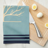 Moderne orangefarbene Vögel in einer großflächigen Geschirrtuch (Viertel Falte)