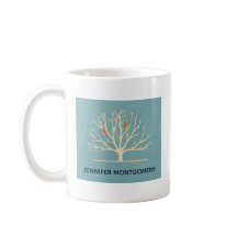 Moderne orangefarbene Vögel in einer großflächigen