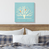 Moderne orangefarbene Vögel in einer großflächigen Leinwanddruck (Insitu (Schlafzimmer))