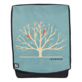 Moderne orangefarbene Vögel in einer großflächigen Rucksack (Vorderseite)