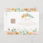 Moderne Orangefarbene Wasserfarben QR Code Hochzei RSVP Karte (Vorne/Hinten)