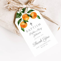 Moderne Orangen Citrus Taufe